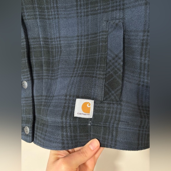 Carhartt Blue Plaid Fleece Lined Shacket - Picture 10 of 10